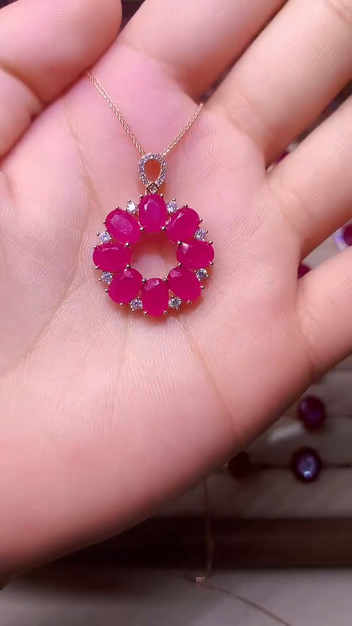 【闪购商品】红宝石颈饰银S925镶嵌000