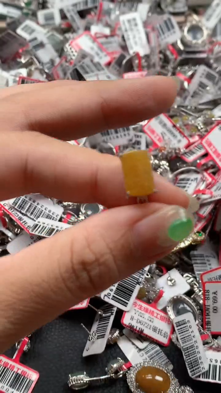 银S925镶嵌戒指翡翠天然A货缅甸翡翠