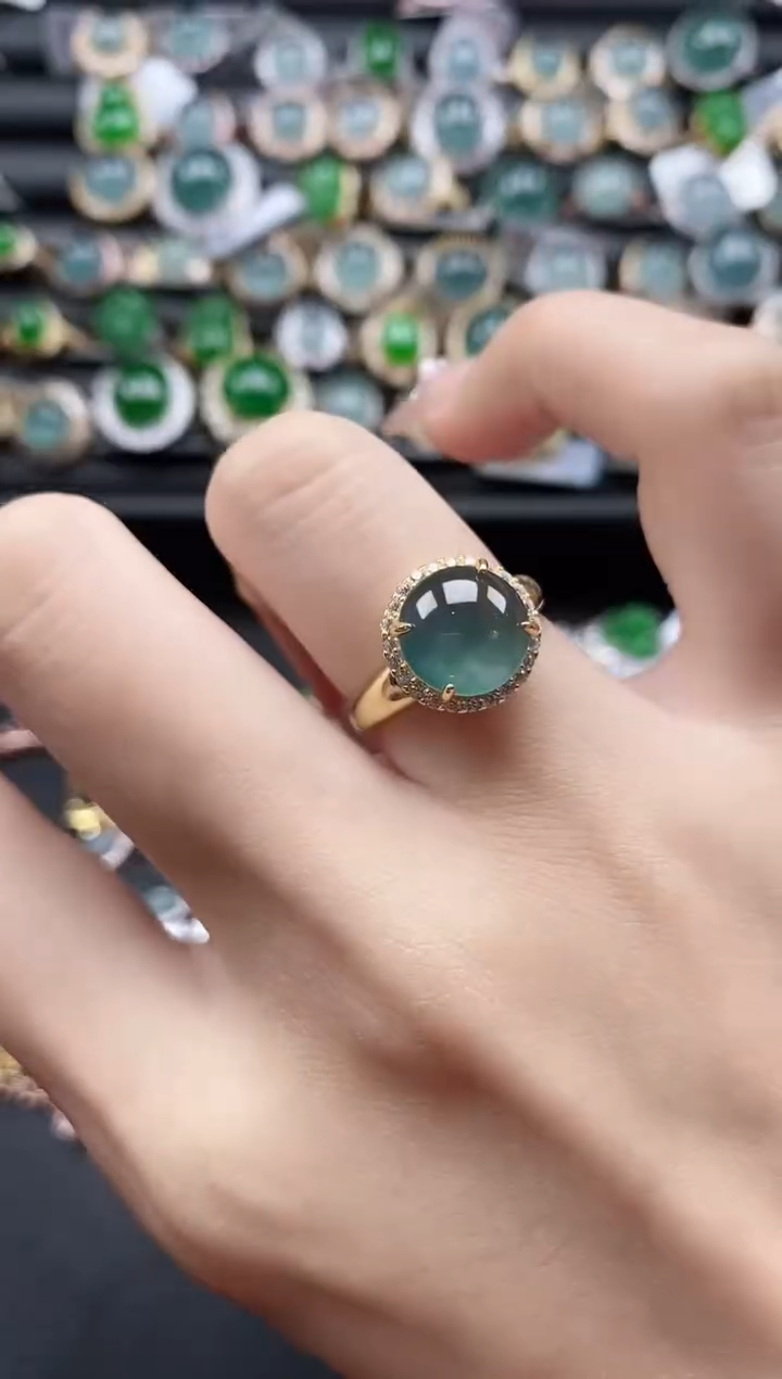 【闪购商品】翡翠戒指银S925镶嵌51511