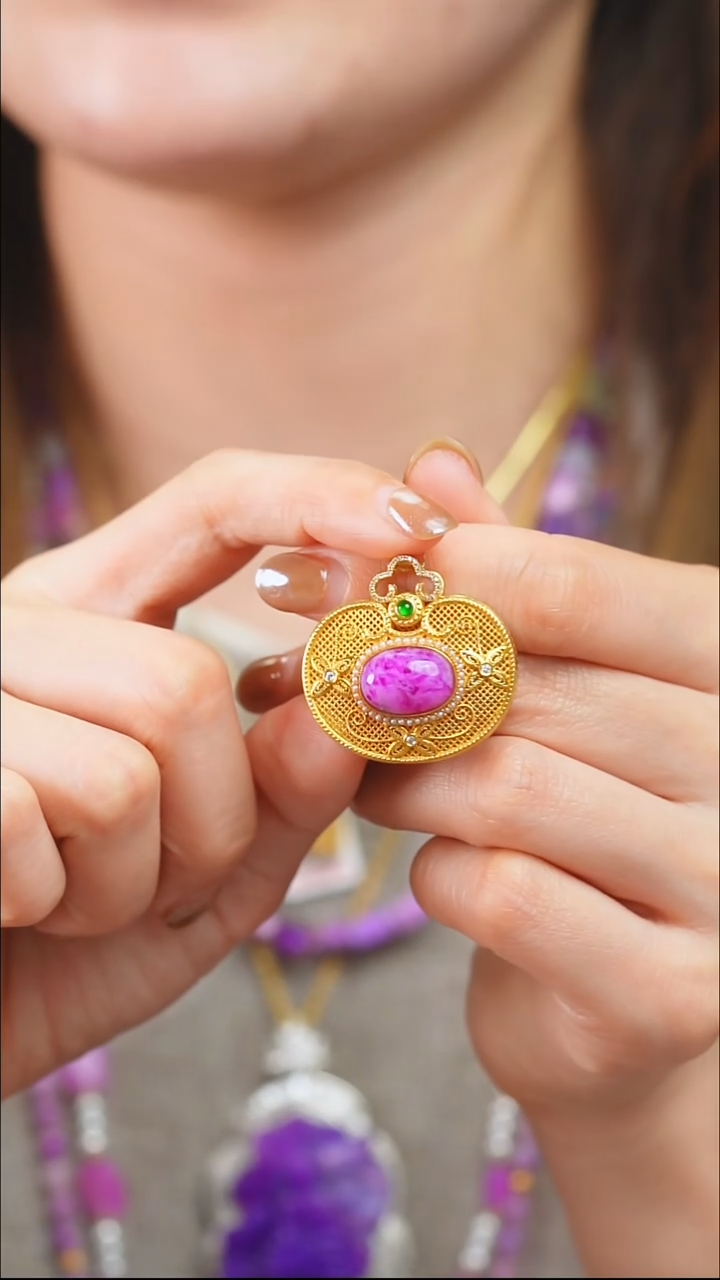 苏纪石（舒俱来）18K金镶嵌吊坠(不含链)5