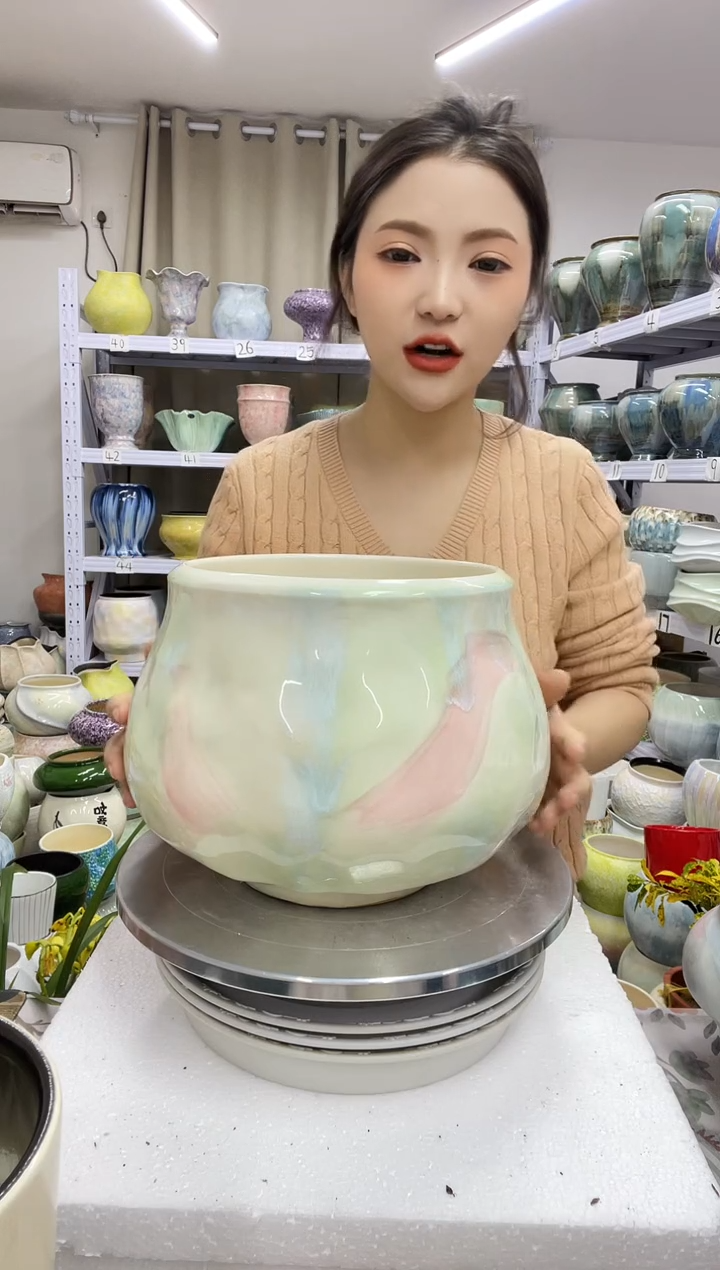 12.30陶瓷花盆直播链接高.    20  口19