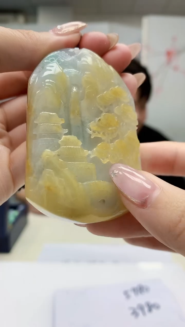 【闪购商品】定制翡翠未镶嵌5060jw-毛货挂件60