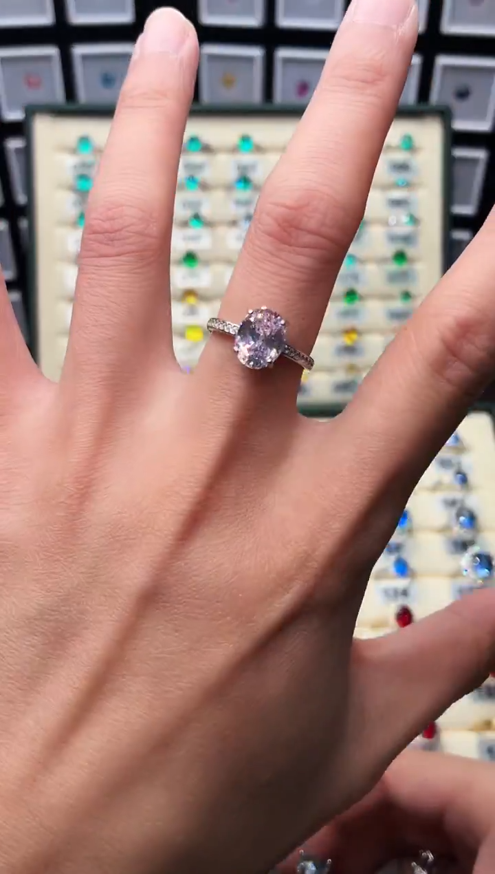 银S925镶嵌戒指绿柱石（摩根石）0002