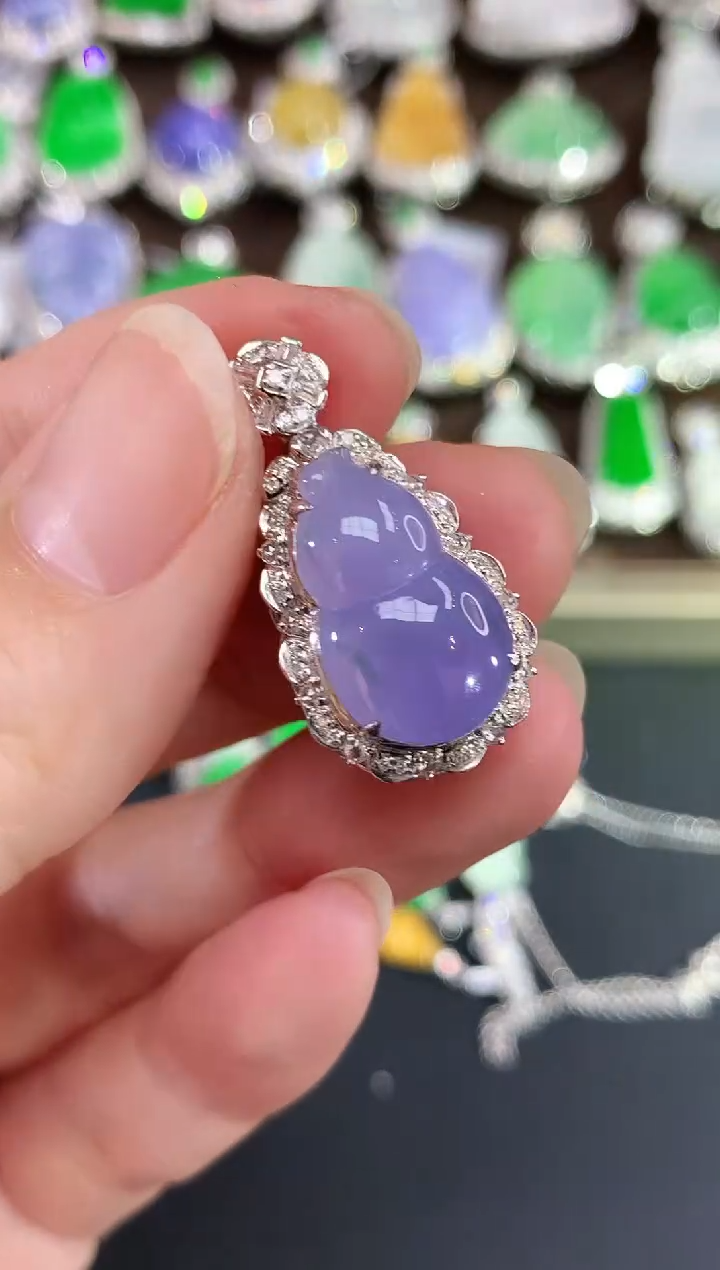 吊坠(不含链)18K金镶嵌翡翠159|13800