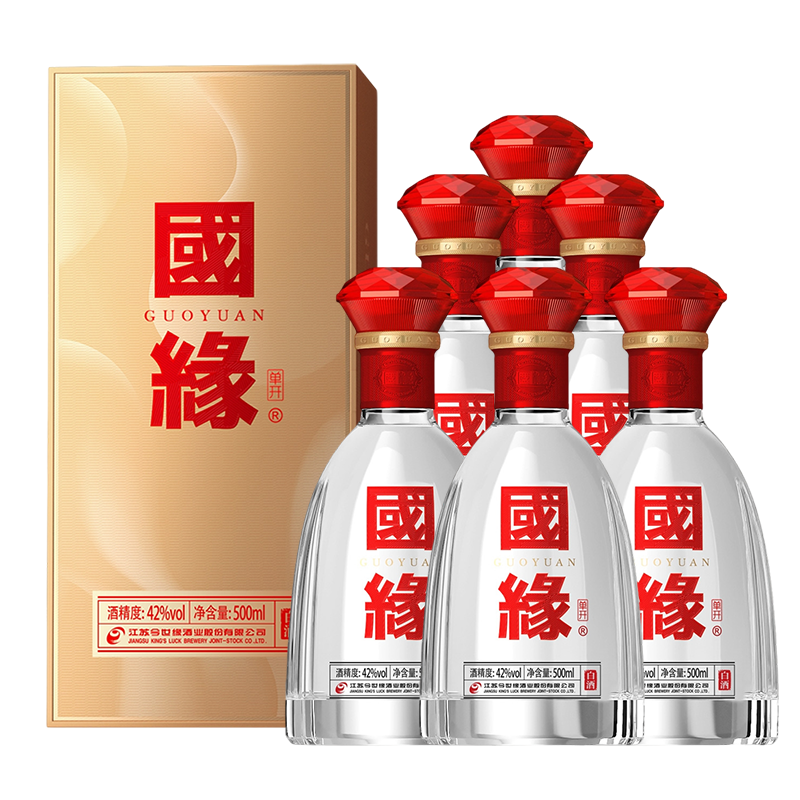国缘 国缘单开【整箱装】浓香型白酒 纯粮古法酿造42度500ml