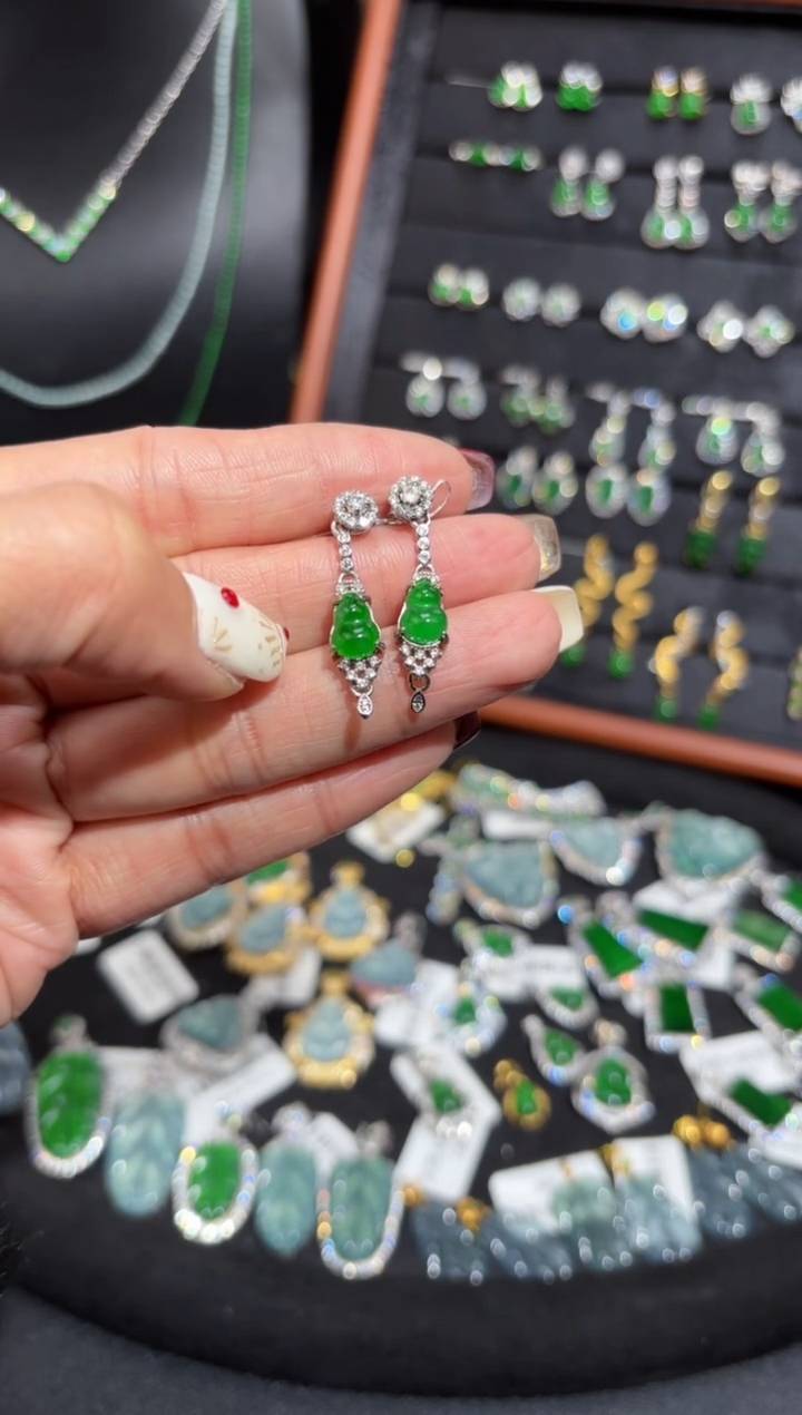 【闪购商品】翡翠颈饰银S925镶嵌葫芦/支持复检/一件