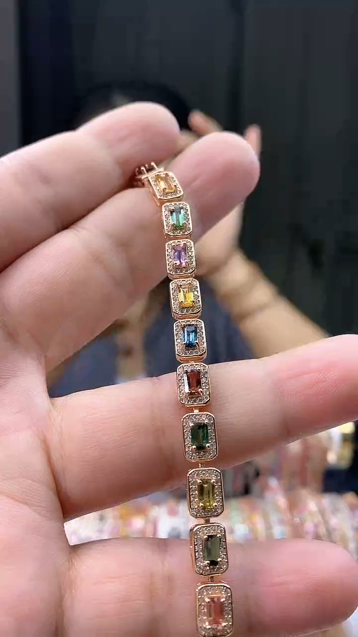 【闪购商品】碧玺手链银S925镶嵌354354354354354