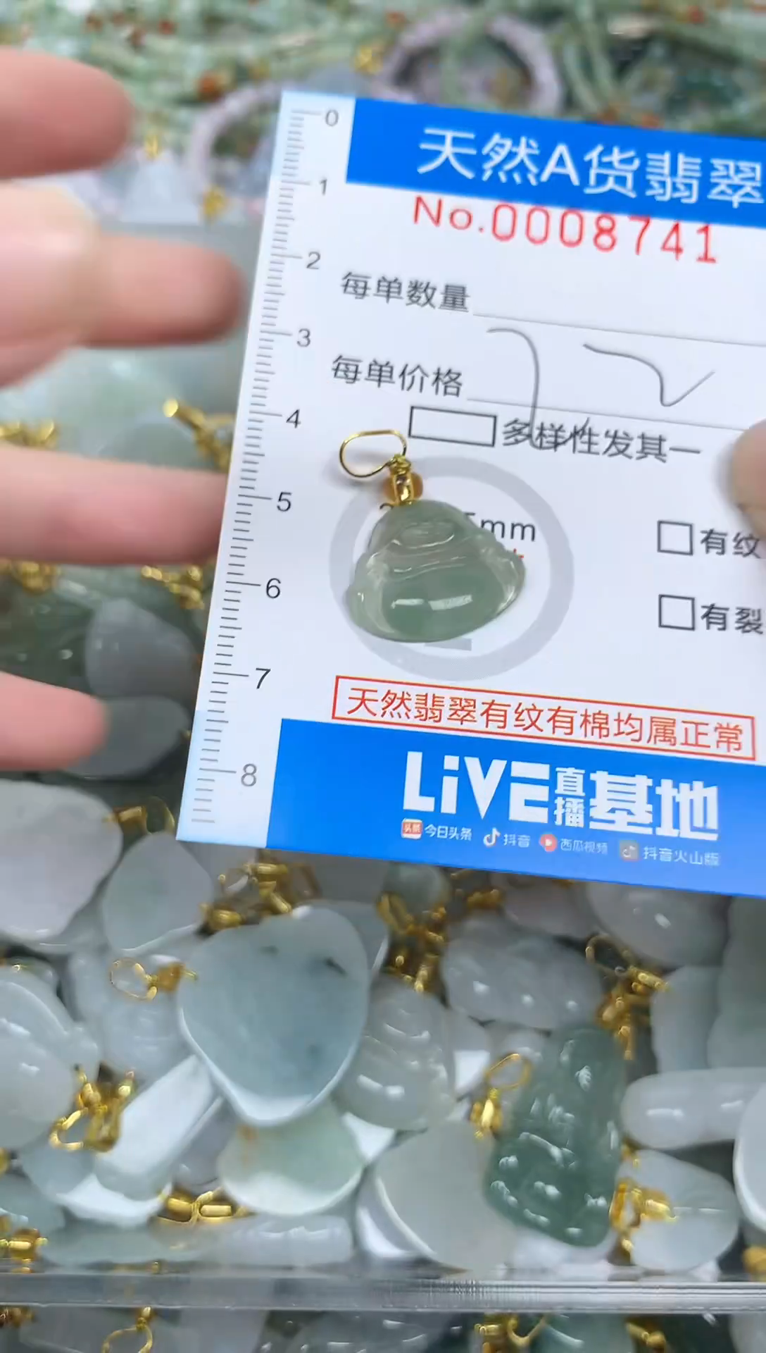 颈饰未镶嵌翡翠净货挂件-8741