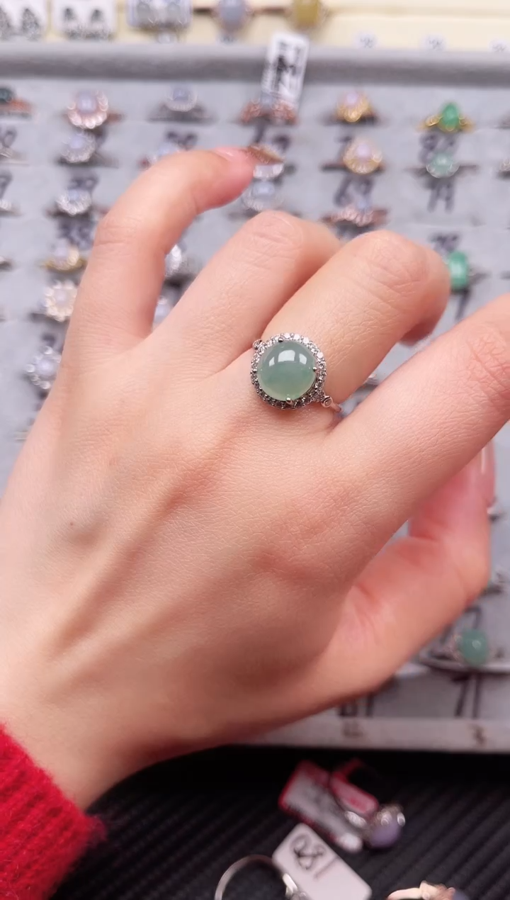 【闪购商品】翡翠戒指银S925镶嵌戒指15