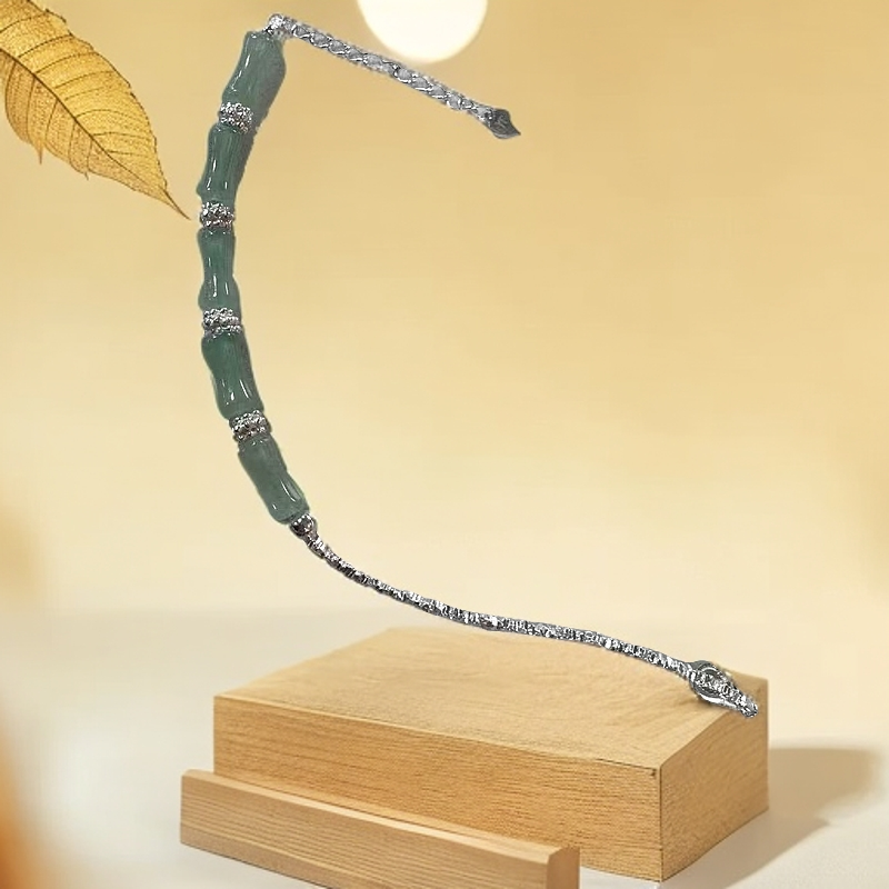 【老银坊】东陵玉竹节手链 0033814