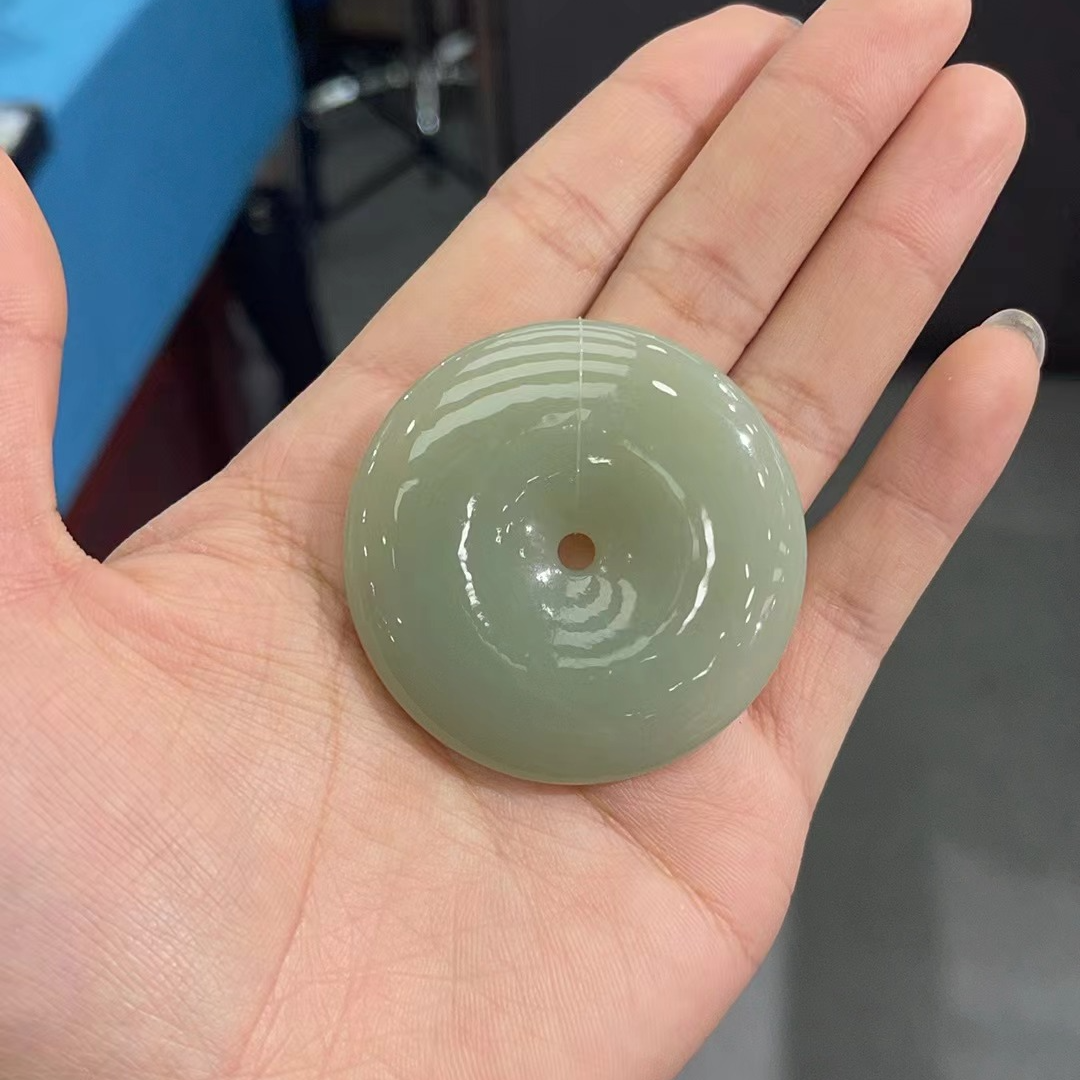 和田玉平安扣吊坠（大尺寸）23百瑞森