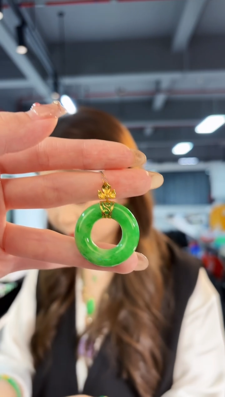 【闪购商品】翡翠颈饰18K金镶嵌缅料A货/支持复检/一件