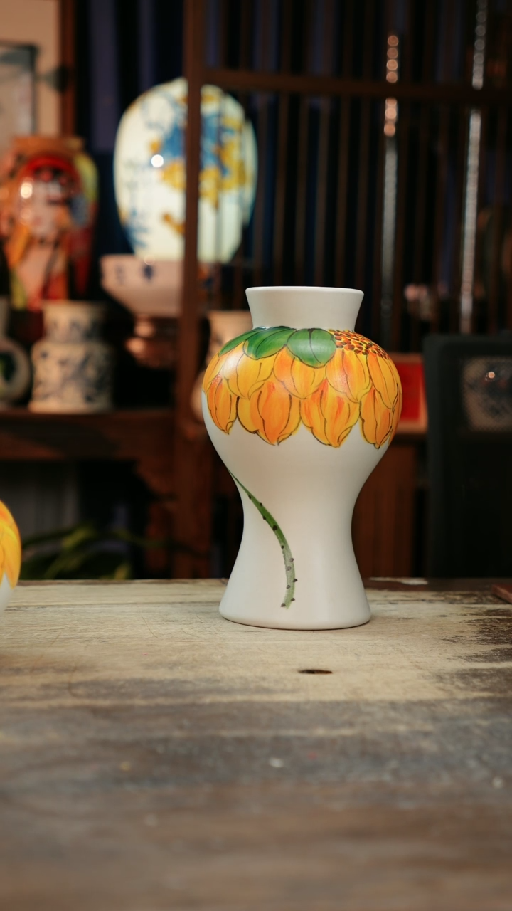 【闪购商品】瓷片景德镇纯手工釉下彩精品花瓶