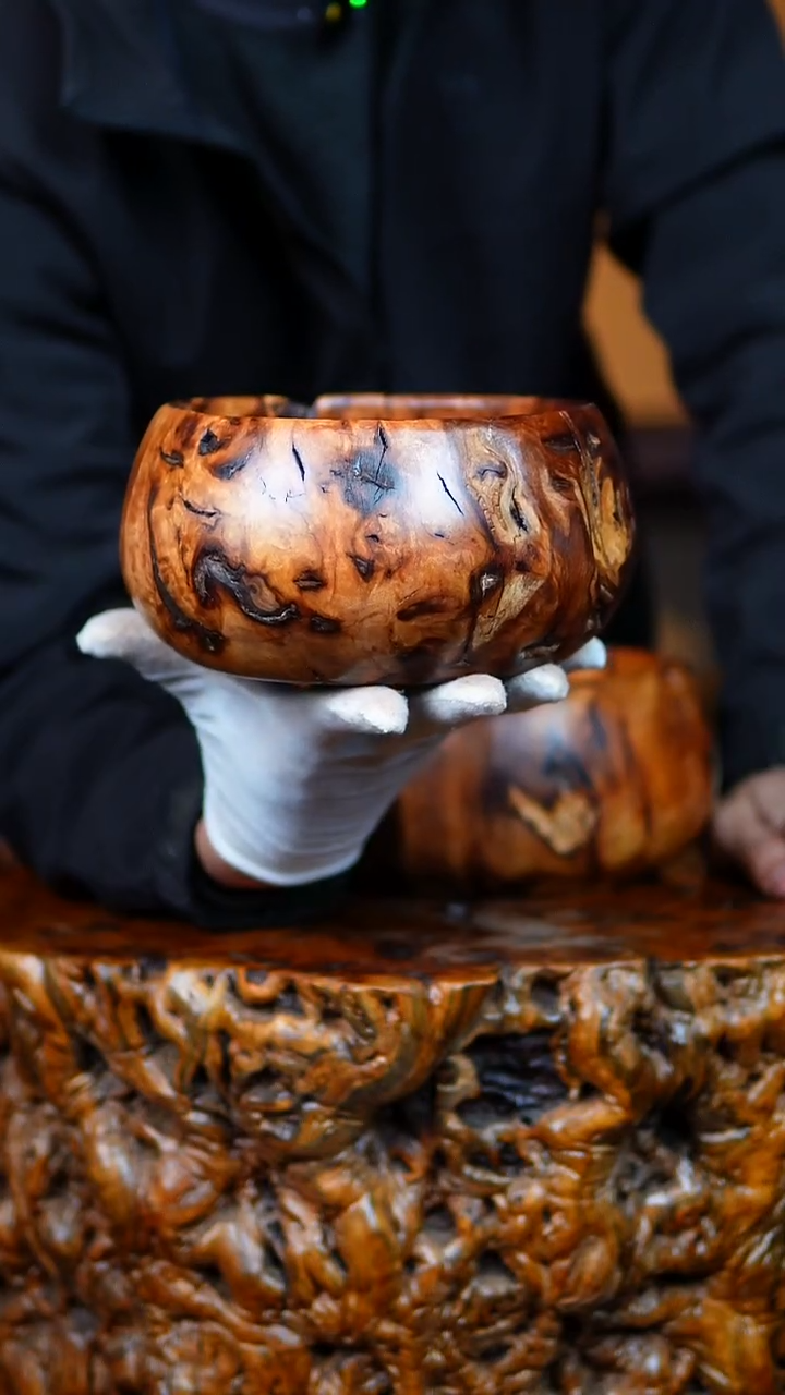 枣木刘*生百年雷击枣木聚宝盆（直径21）