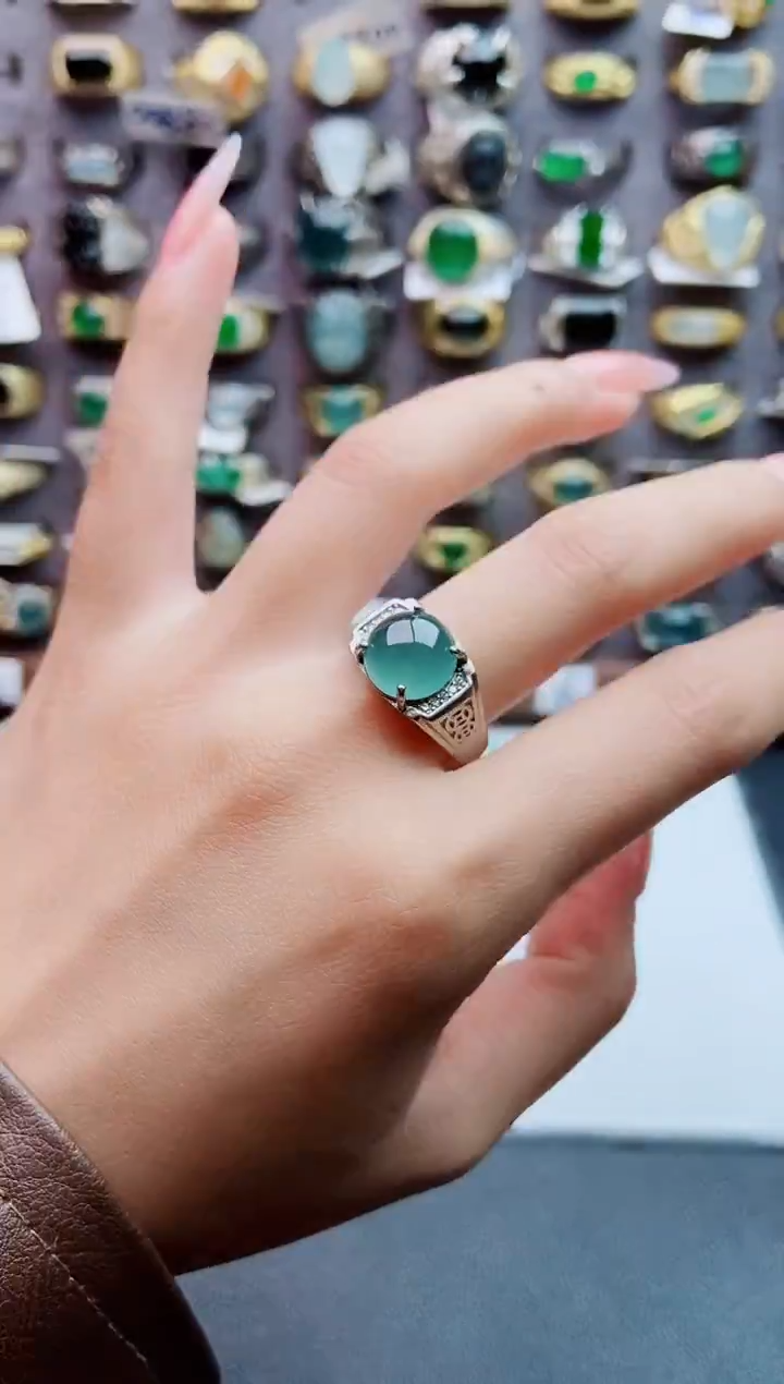 未镶嵌戒指翡翠天然翡翠男戒