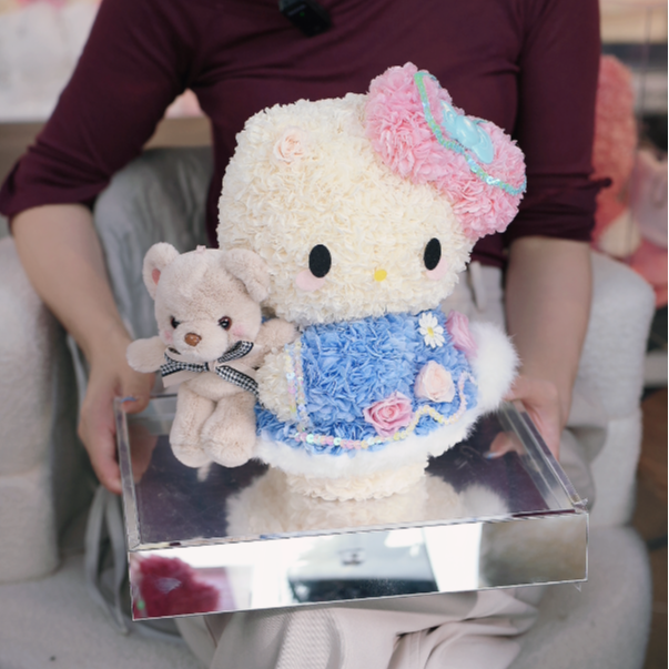 《L B D R》情人节超萌HelloKitty猫永生花礼盒永生花家居摆件
