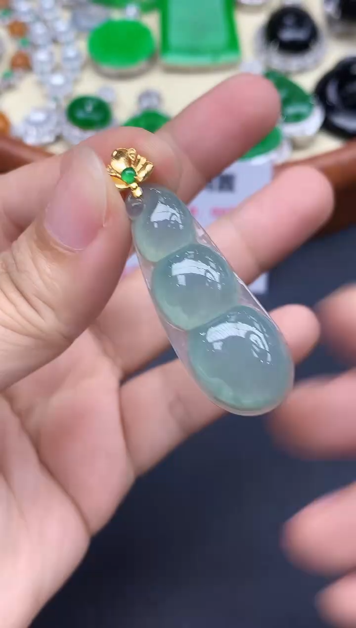 颈饰18K金镶嵌翡翠419-中国好珍宝