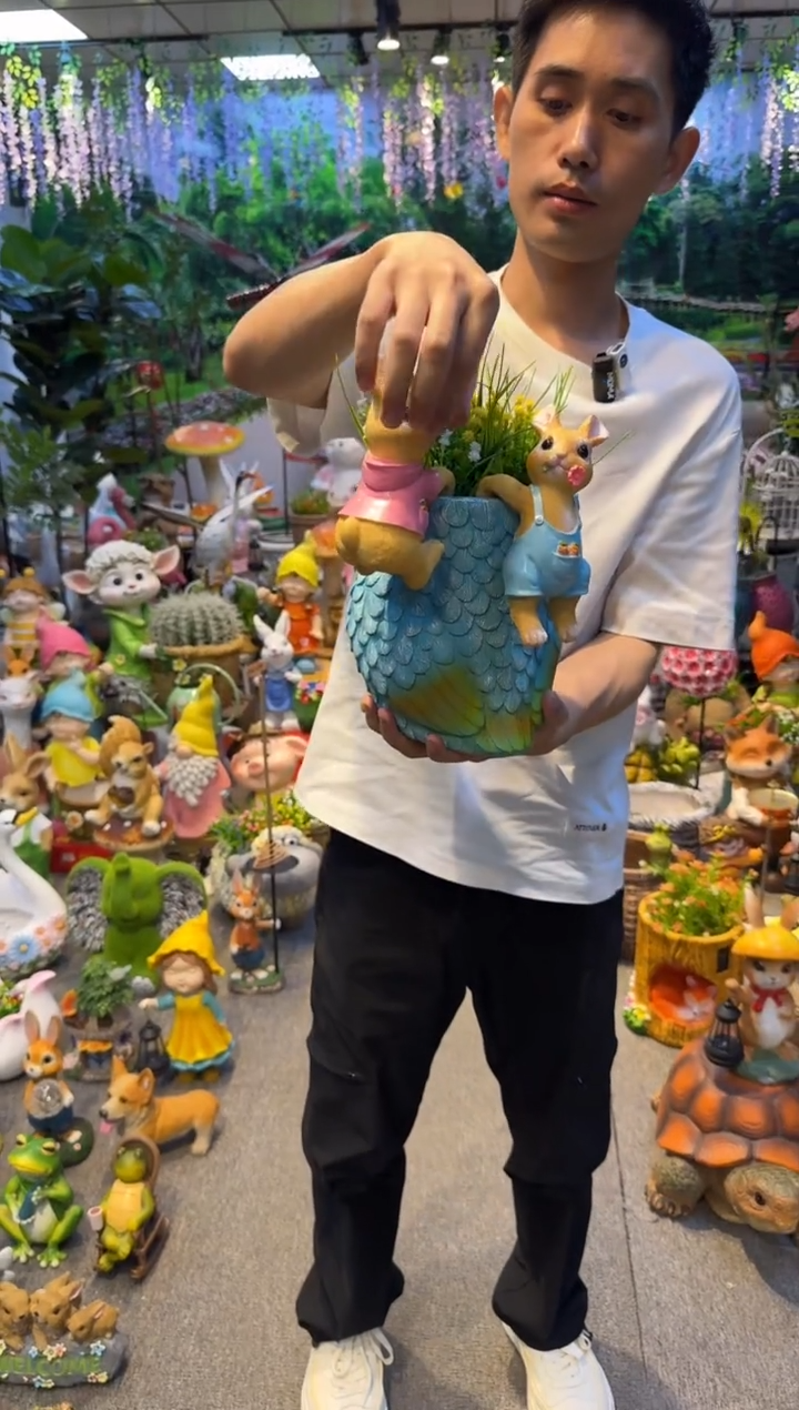 无花朵花园庭院摆件&00&挂钩兔子