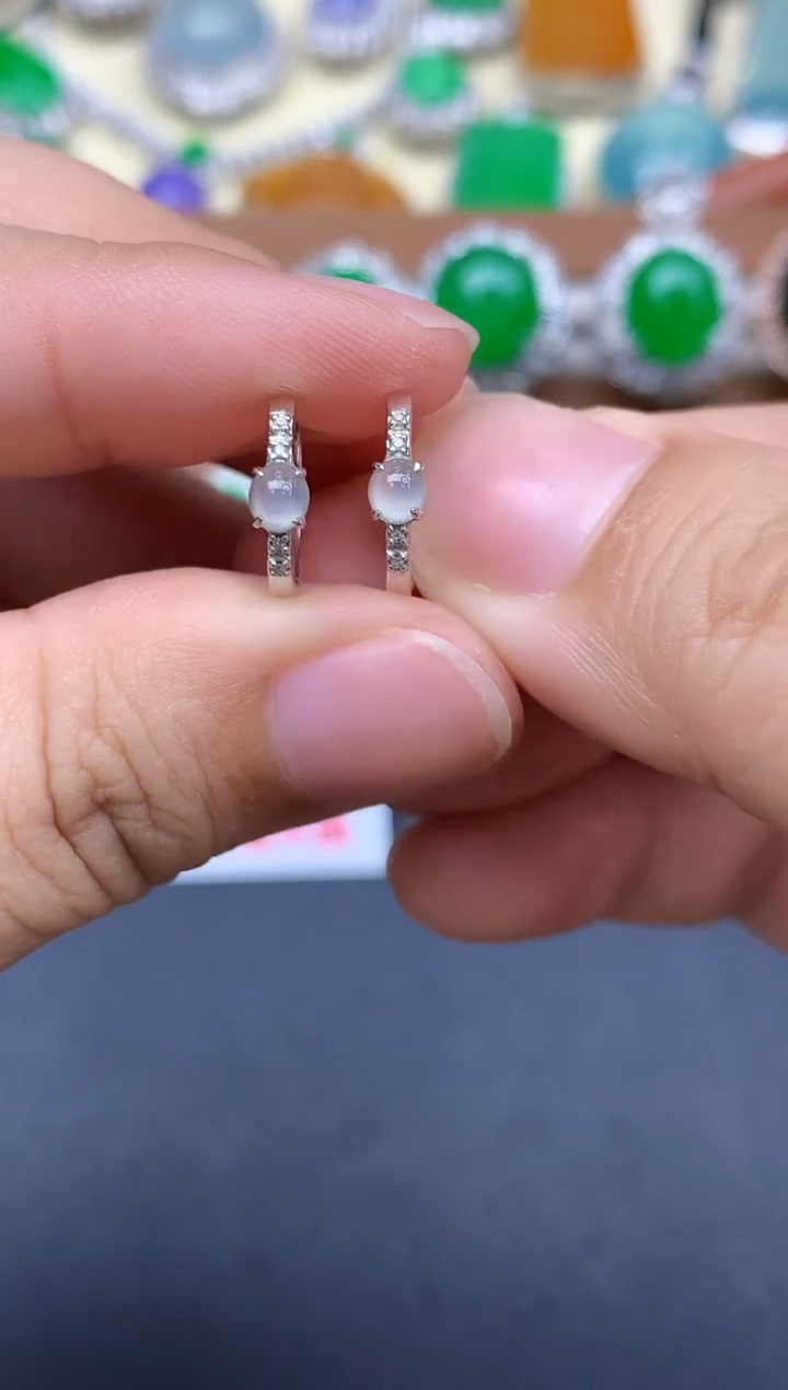 18K金镶嵌翡翠耳饰107-中国好珍宝