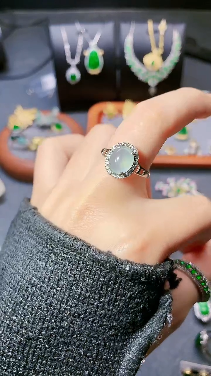 【闪购商品】翡翠戒指银S925镶嵌戒指