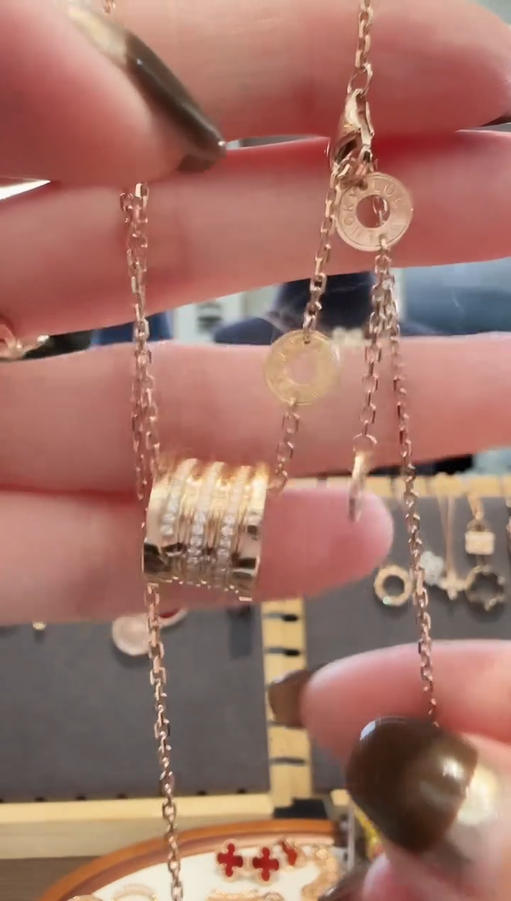 18K金镶嵌套链天然钻石18K金钻石路路通套链