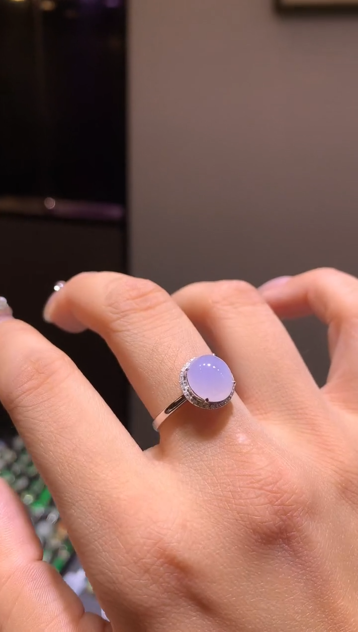 【闪购商品】翡翠吊坠(不含链)银S925镶嵌戒指