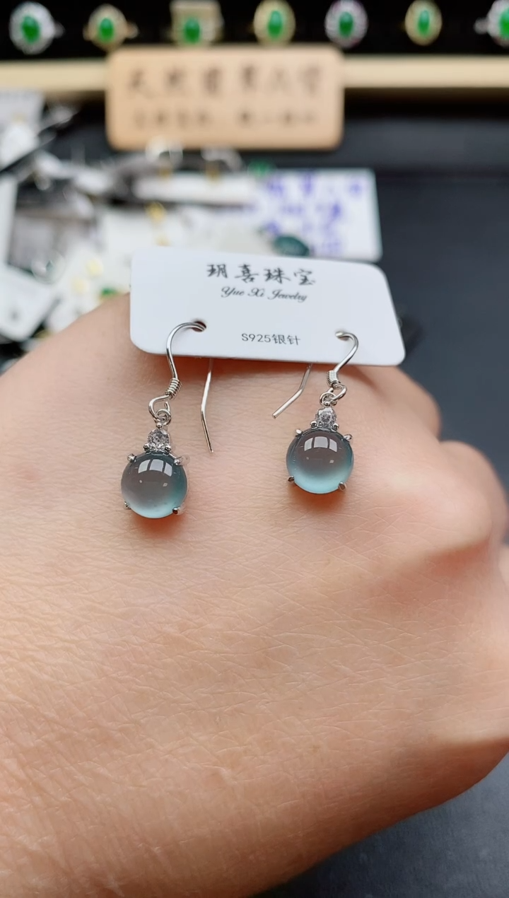 银S925镶嵌戒指翡翠1