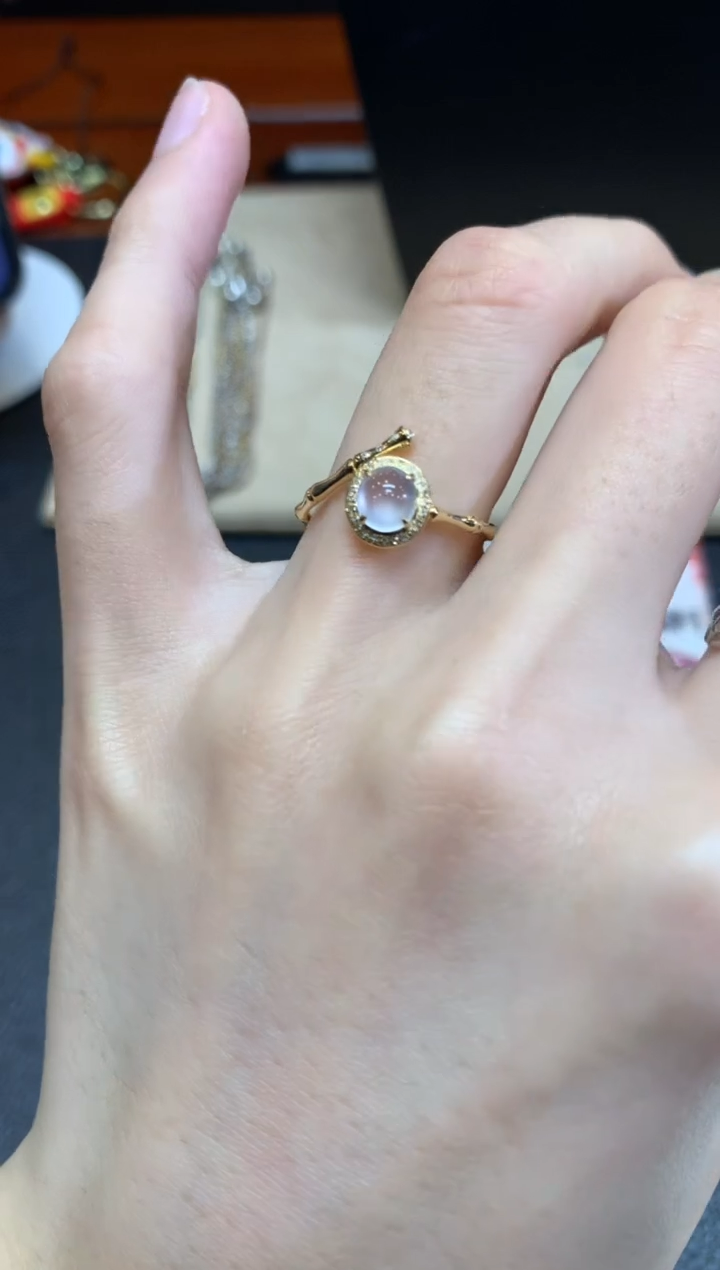 【闪购商品】翡翠戒指18K金镶嵌【无鉴赏期】