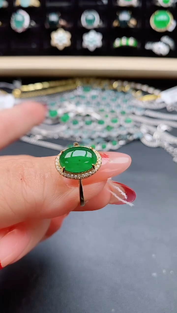 【闪购商品】翡翠戒指银S925镶嵌5085085