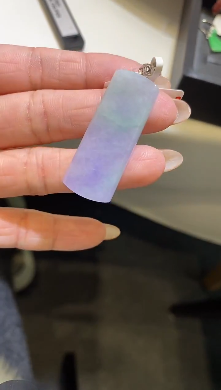 吊坠(不含链)18K金镶嵌翡翠无事牌