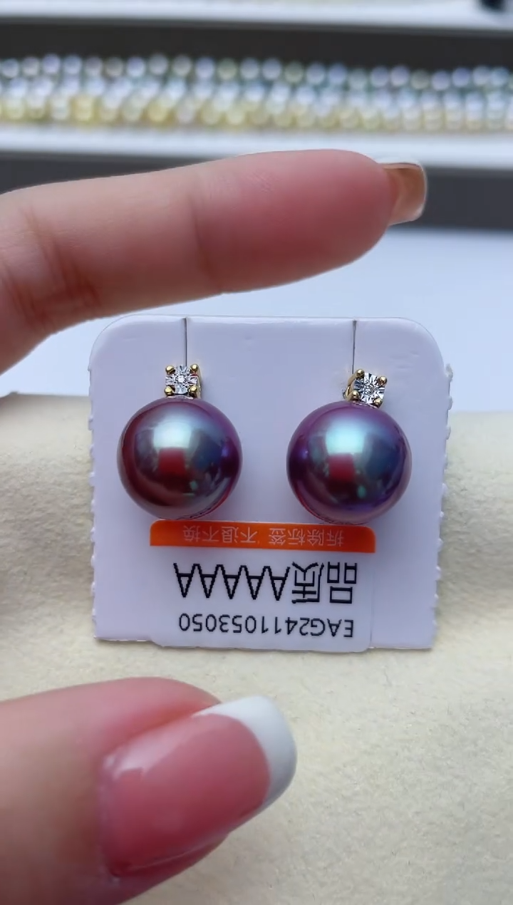【闪购商品】淡水珍珠耳饰18K金镶嵌W50