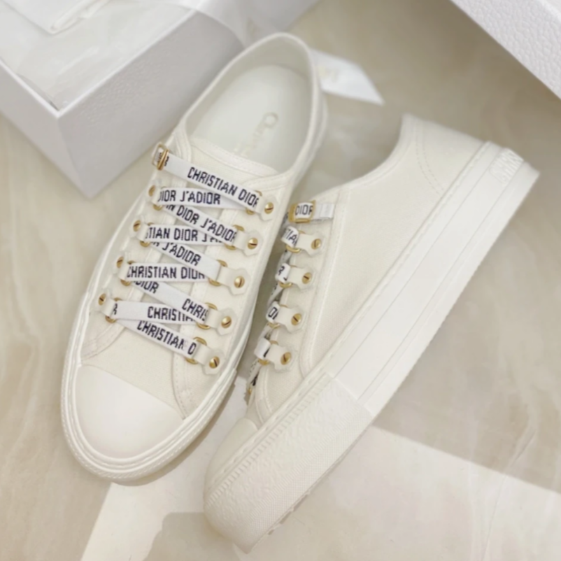 未使用 DIOR/迪奥 汤/P225887756/ 帆布 logo鞋带 低帮鞋