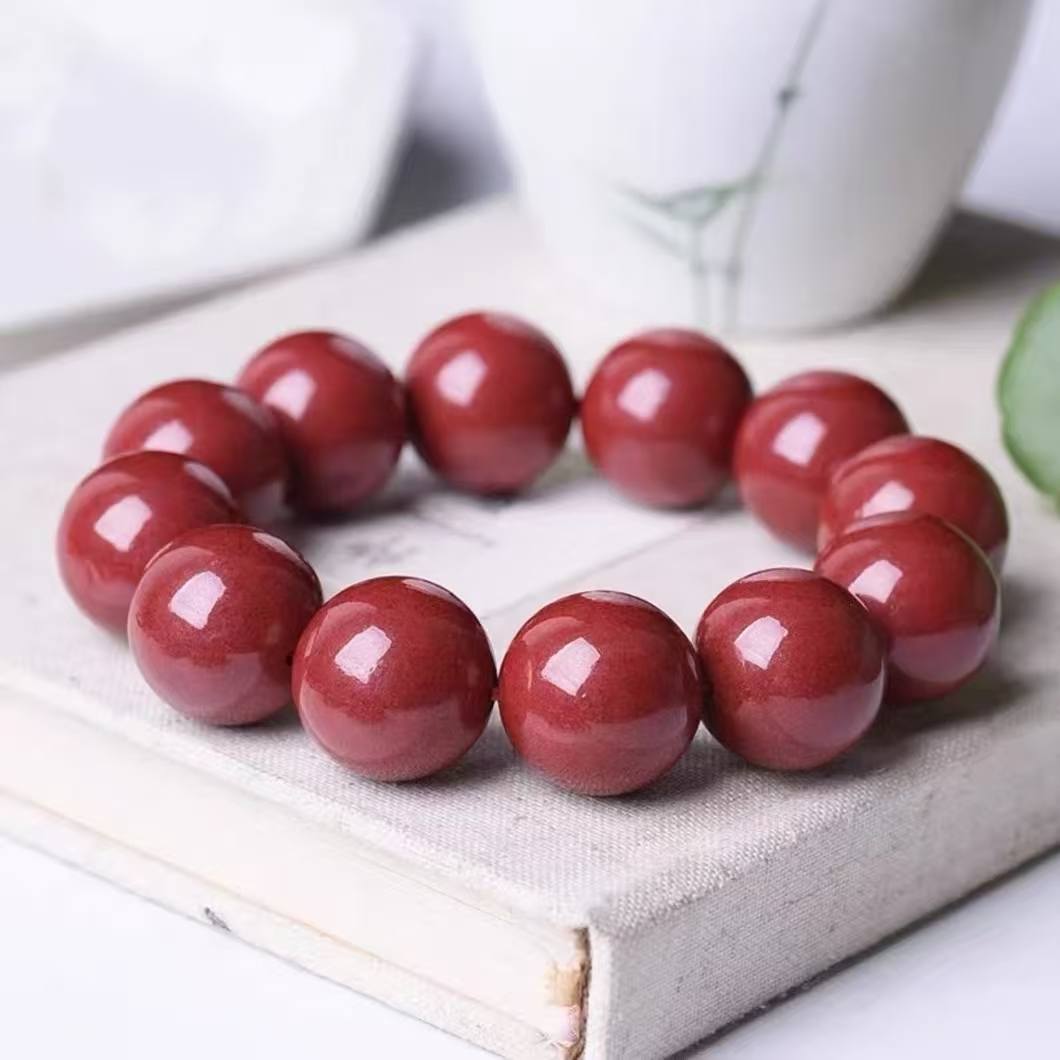 含辰砂工艺品朱砂2.0单圈手串（无礼盒）S1579