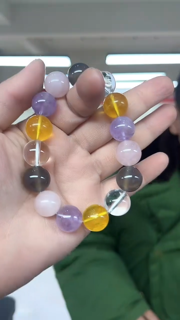 【闪购商品】水晶手链未镶嵌天然DIY手串多样性发一14mm