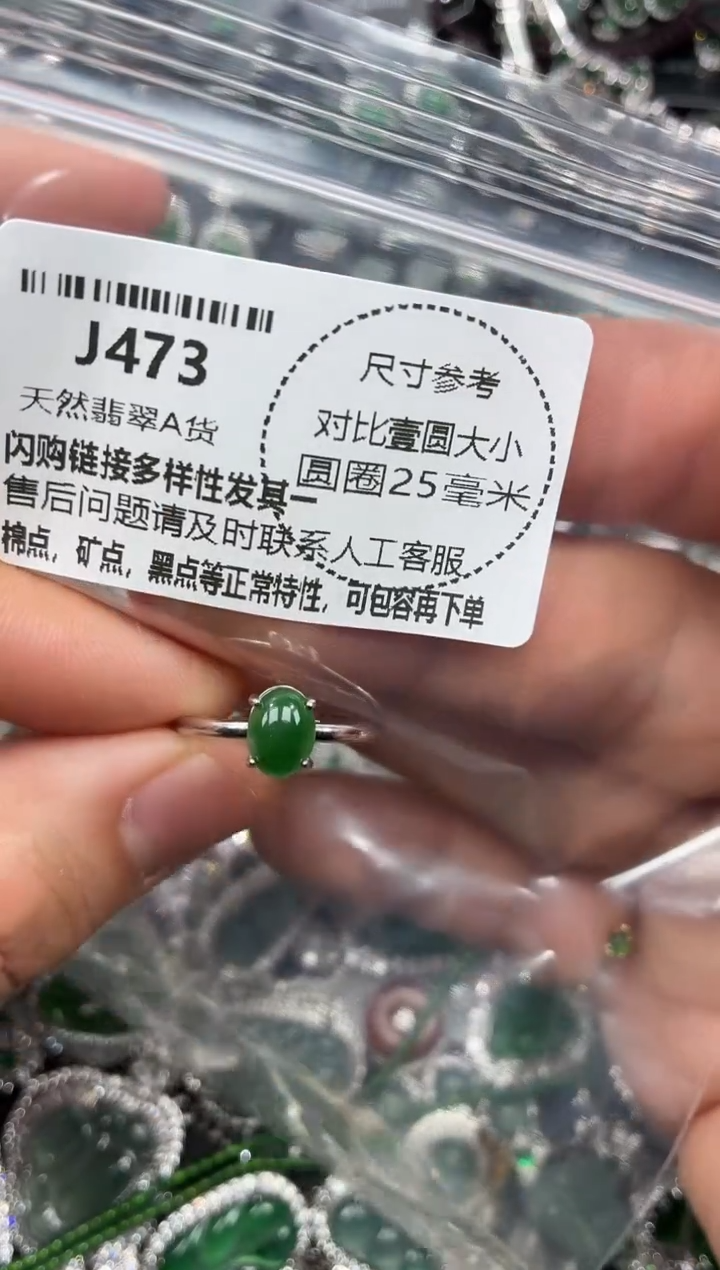 颈饰未镶嵌翡翠J473戒指