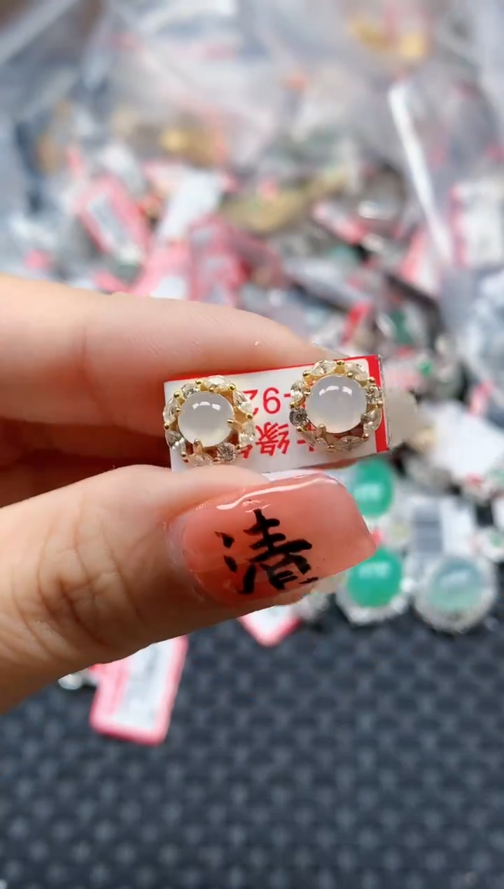 银S925镶嵌戒指翡翠天然A货缅甸翡翠