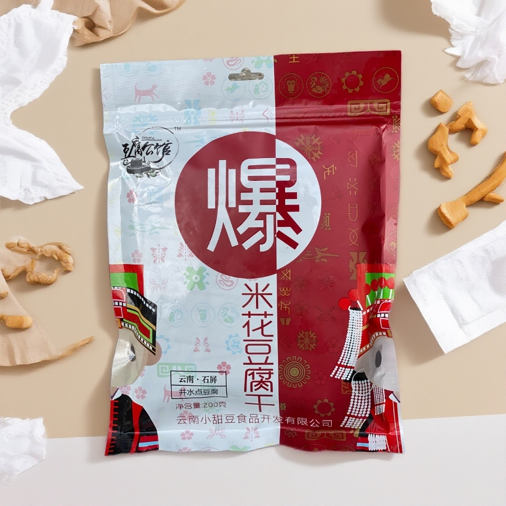 云南石屏爆米花豆腐干颗粒均匀油炸酥脆零食特产200g袋装工厂直发