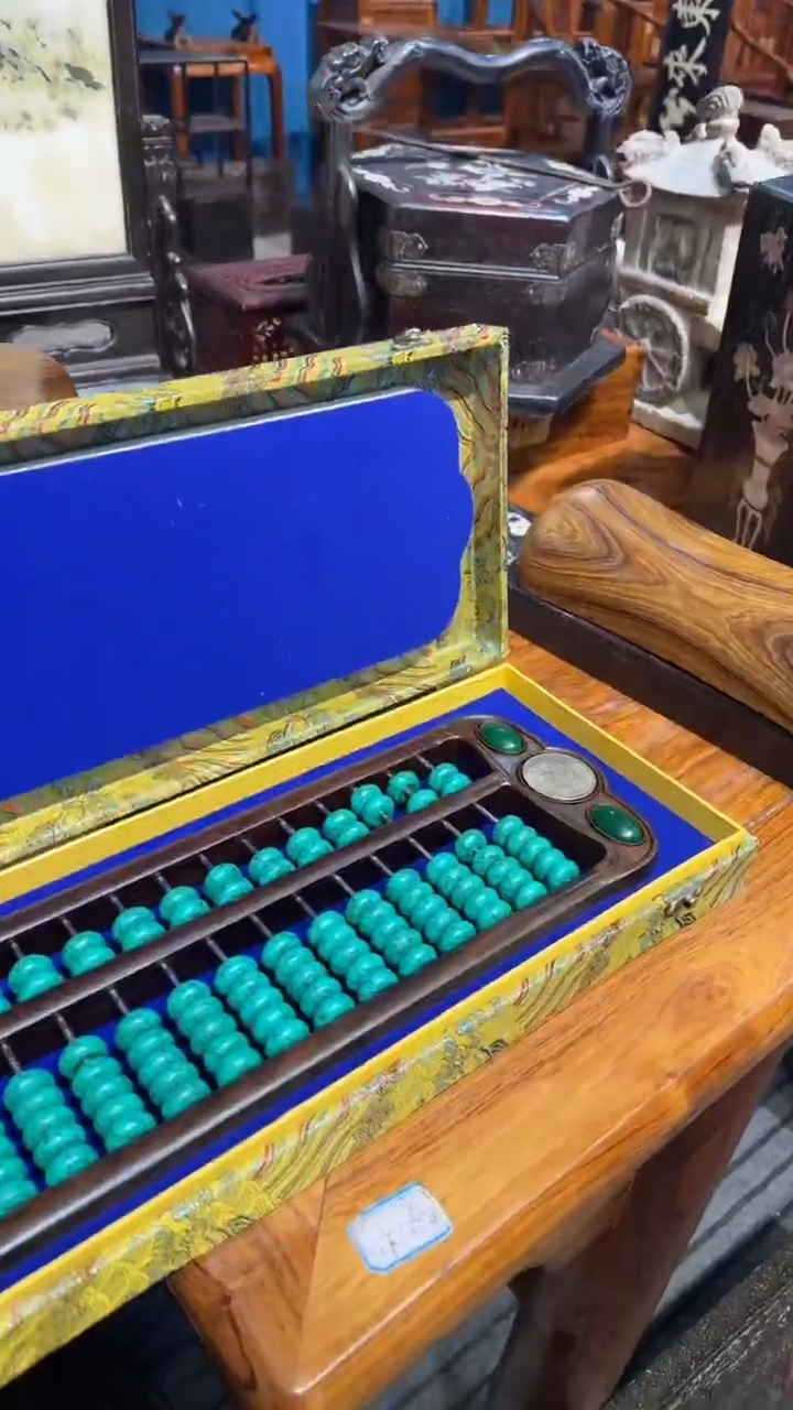 木檀木算盘绿色00000