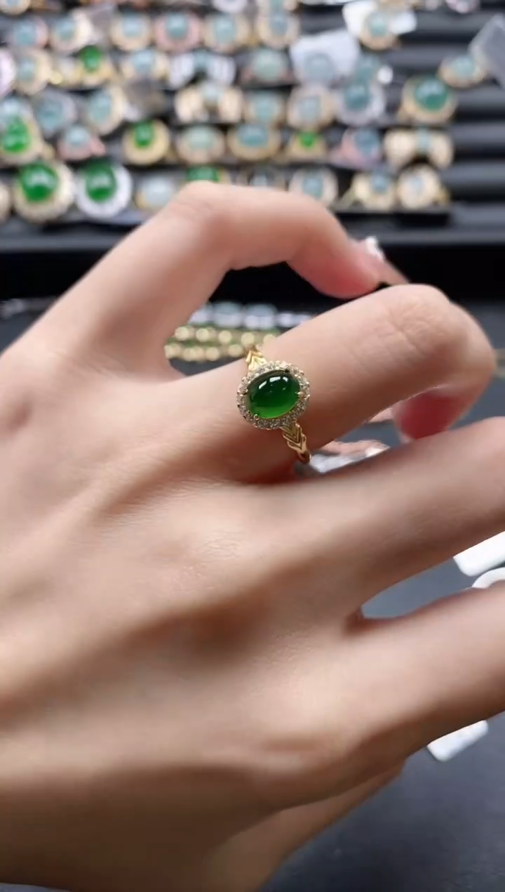 【闪购商品】翡翠戒指银S925镶嵌51511
