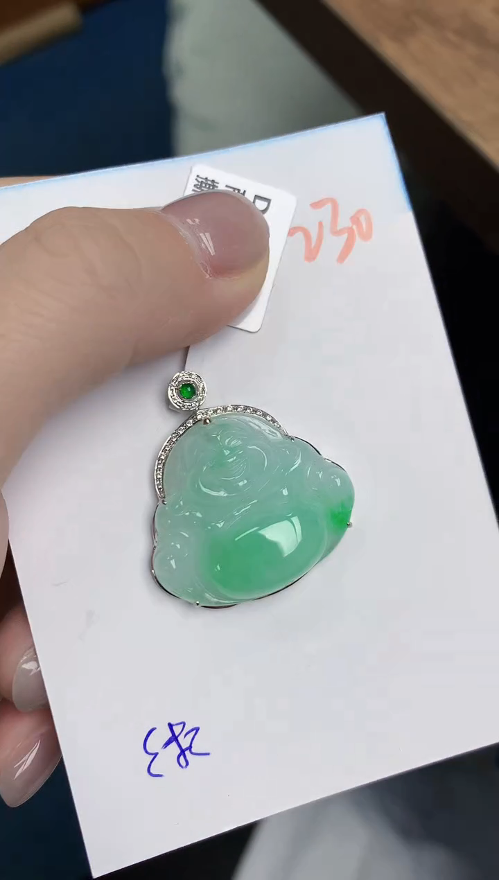 【闪购商品】翡翠颈饰18K金镶嵌天然翡翠A货