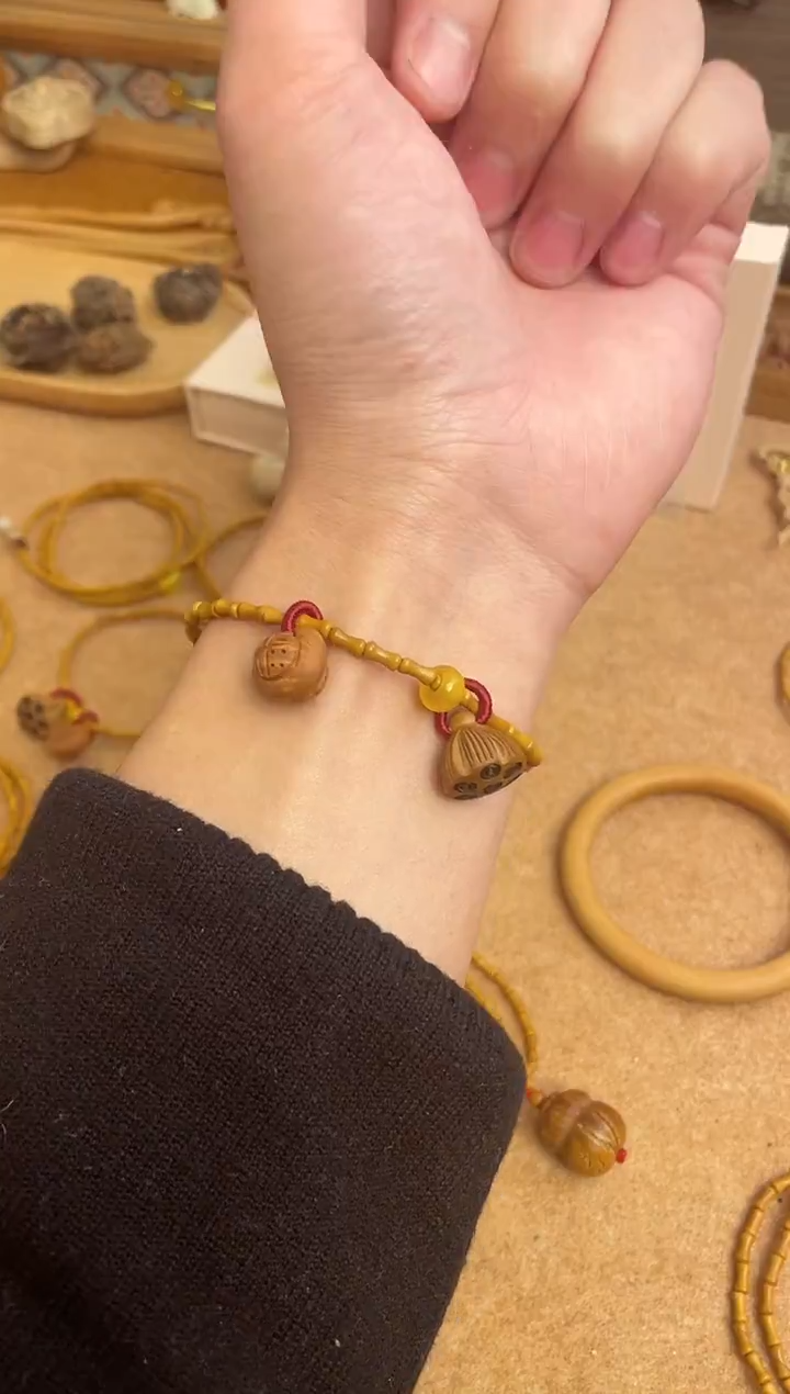 单圈竹节手串一物一拍件黄水晶跑环单圈好运连连
