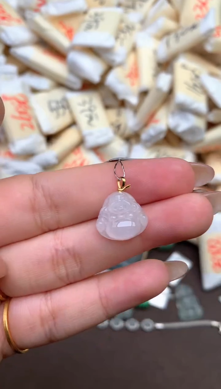 【闪购商品】翡翠挂件18K金镶嵌 — 