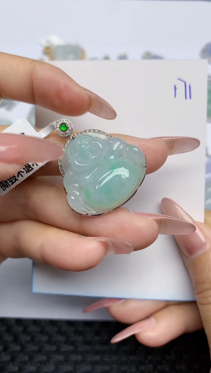 【闪购商品】翡翠颈饰18K金镶嵌天然A货翡翠 171
