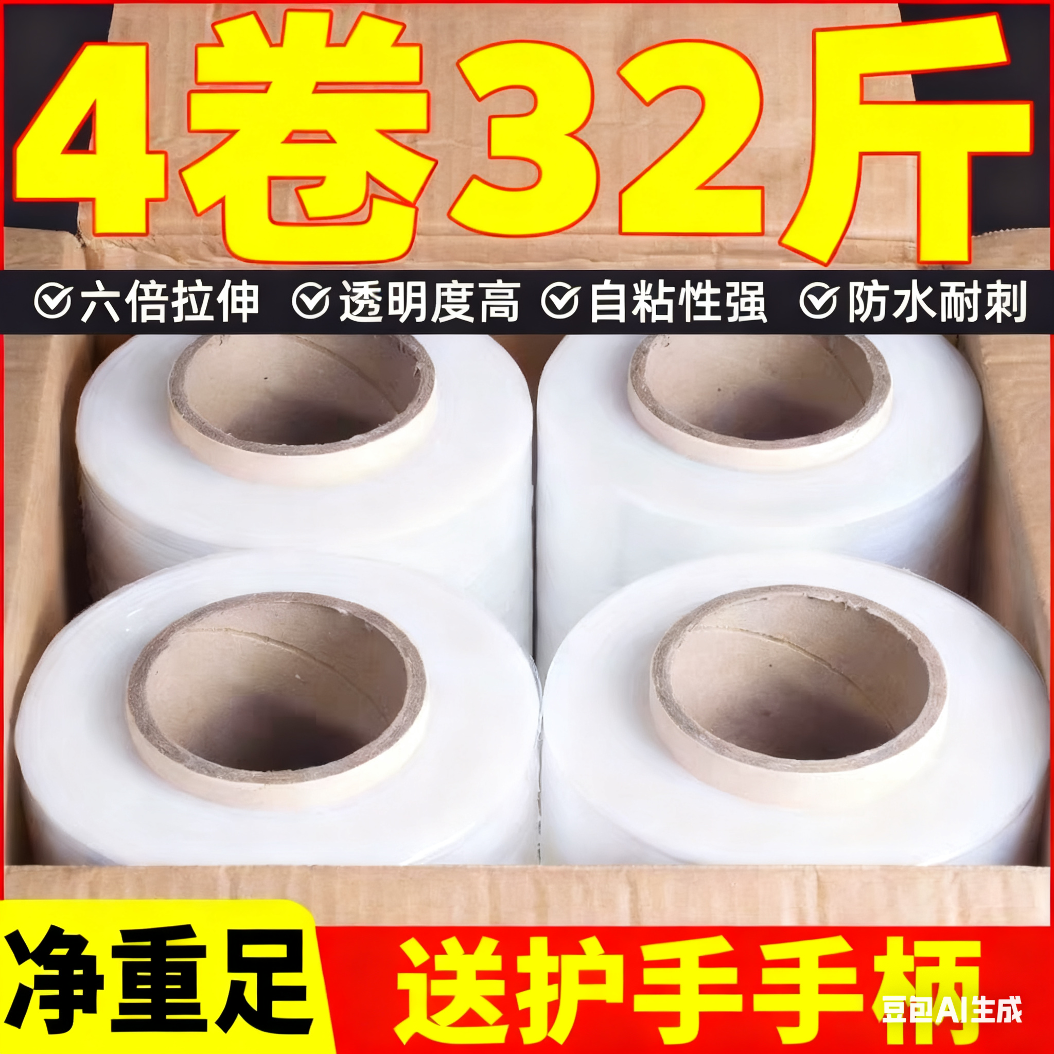 pe缠绕膜厂家直销工业缠绕膜打包膜物流快递打包塑料膜包装保护膜