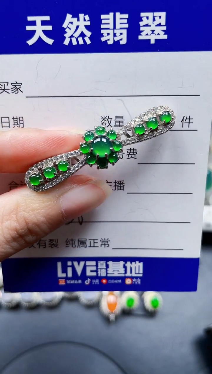 颈饰银S925镶嵌翡翠628