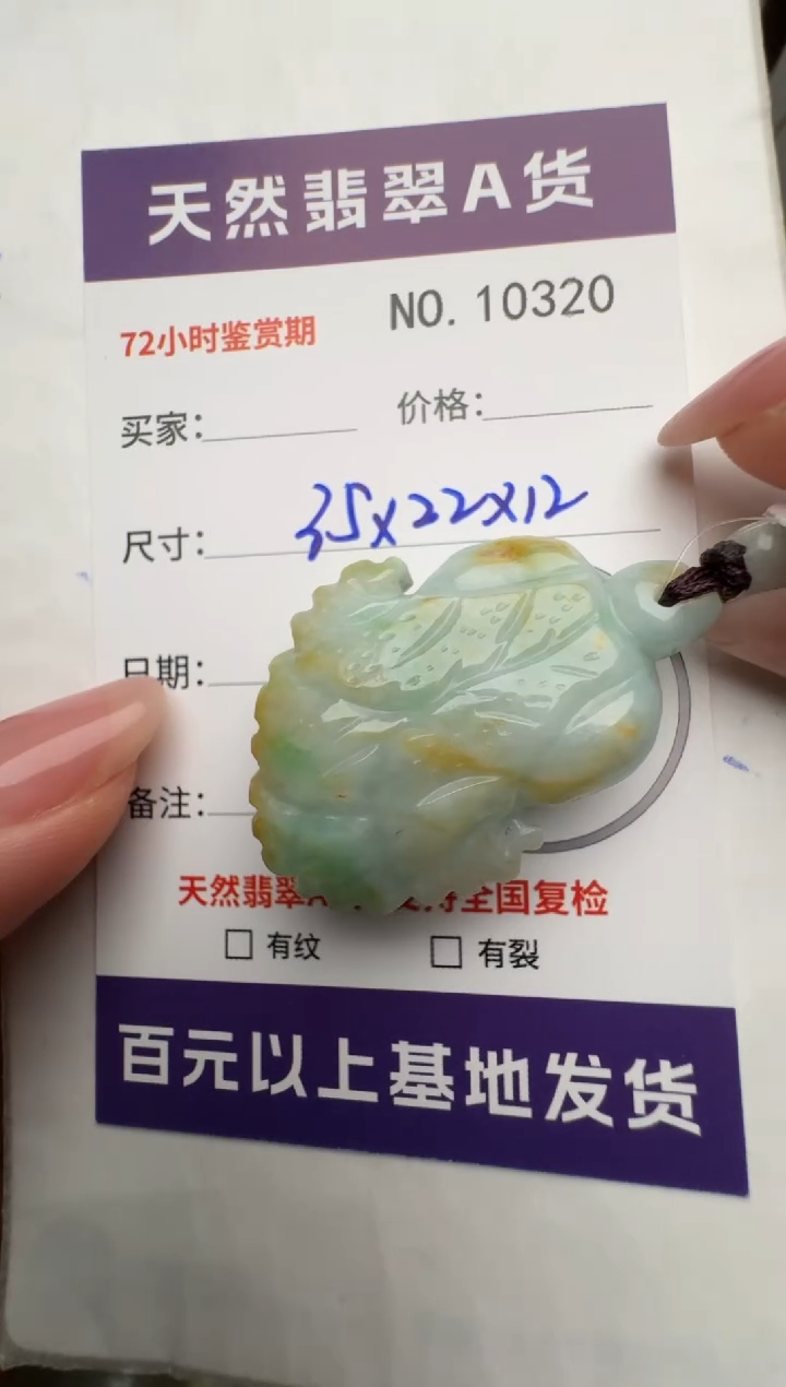 【闪购商品】翡翠颈饰未镶嵌白菜10320