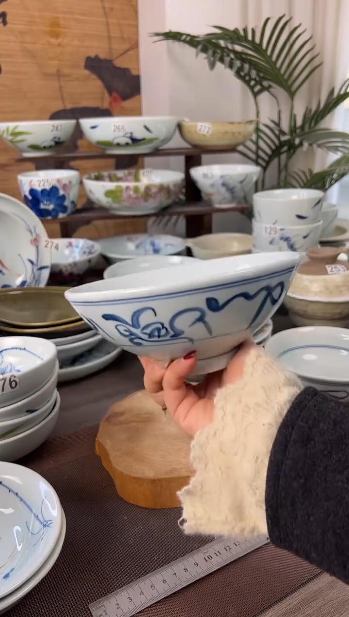 明舟中暇福利山茶花7.5寸高足面碗（单只装）