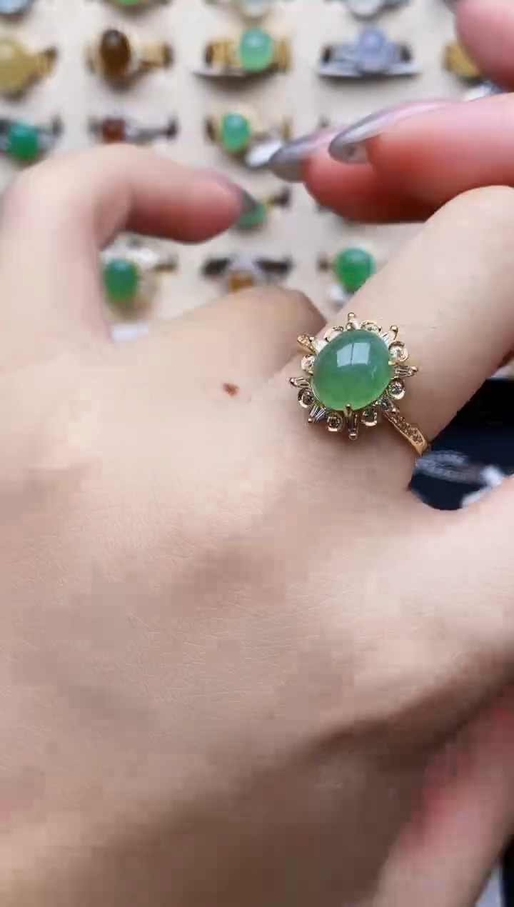 银S925镶嵌戒指翡翠49