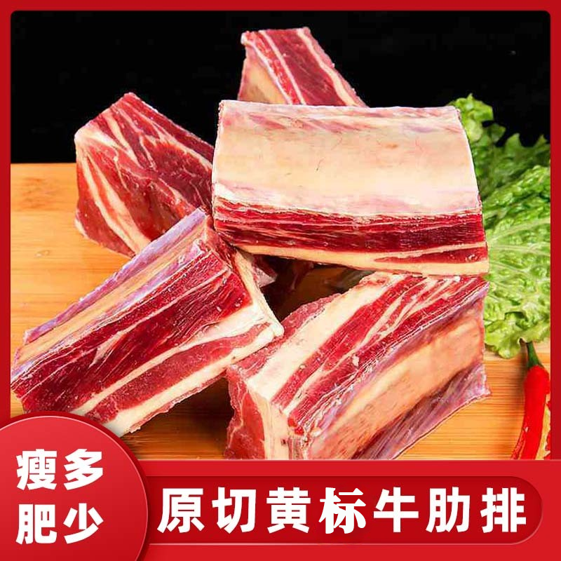 原切冷冻牛肋骨 多肉带骨牛肋骨 红烧炖汤卤制含40%的脊骨
