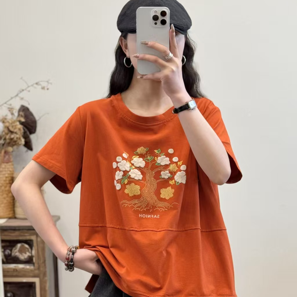 9734新款夏季时尚减龄气质显瘦短袖T恤